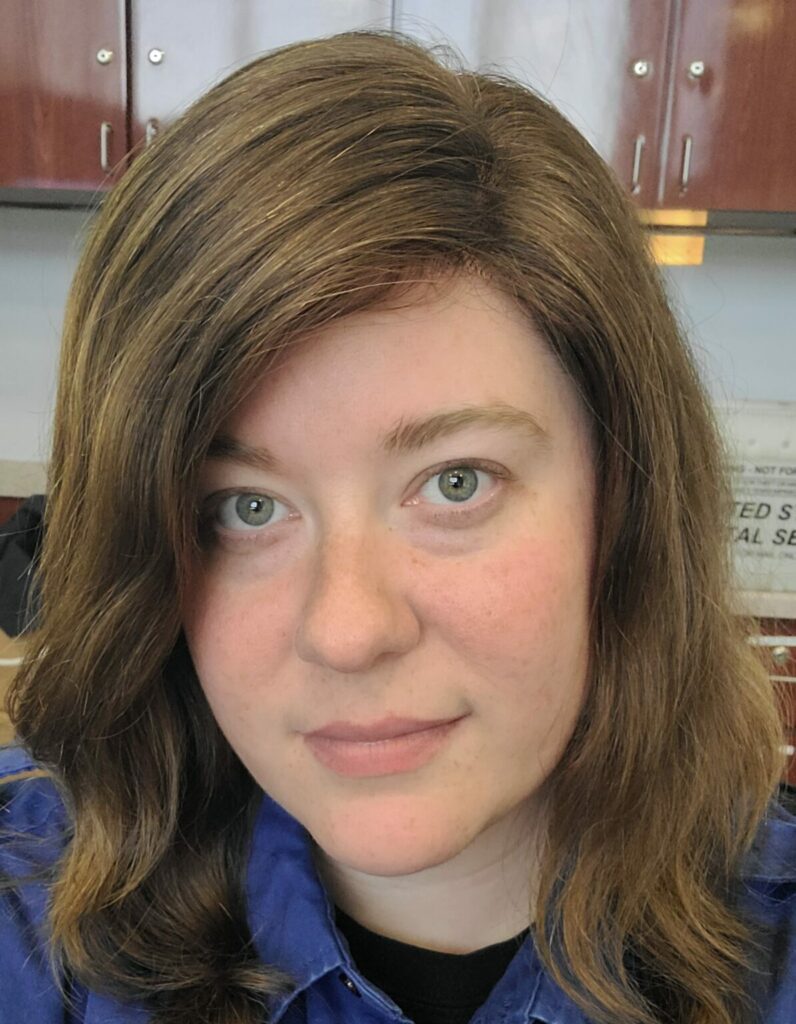 woman in custom wig made from donated hair